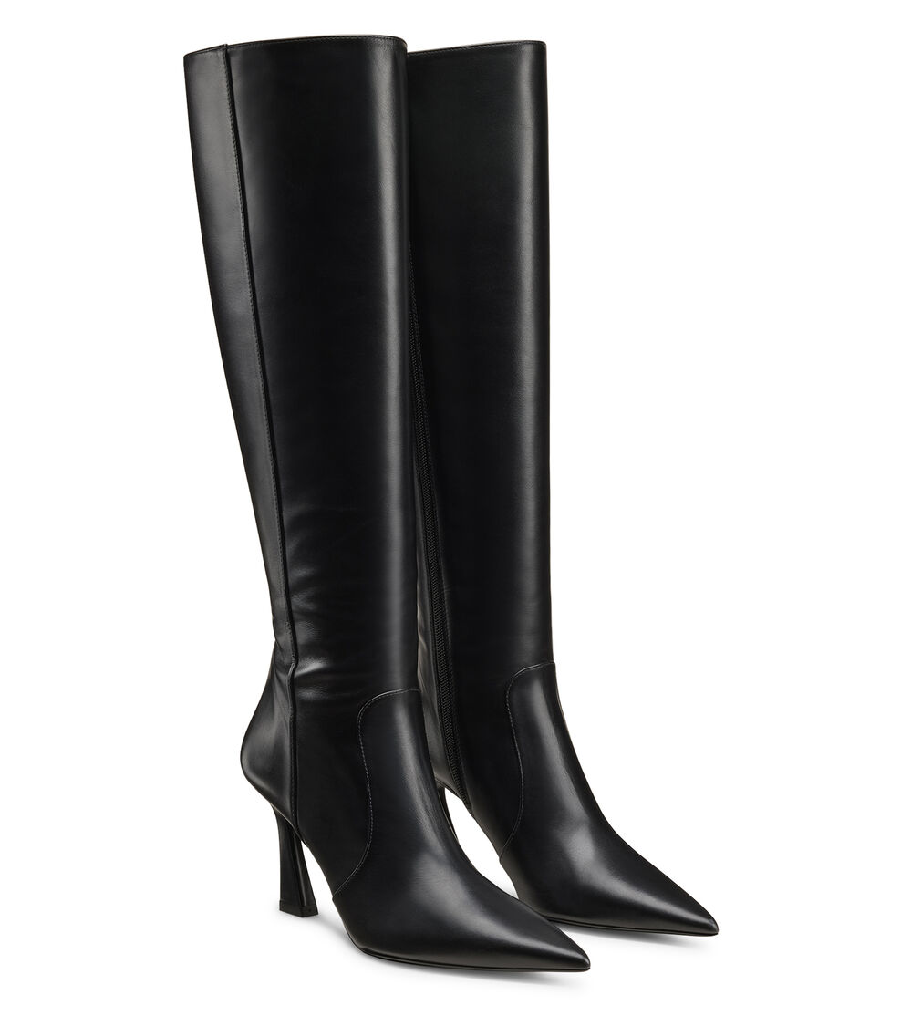Stuart Weitzman VINNIE ZIP BOOT 85 BLACK SM583SMOBLK