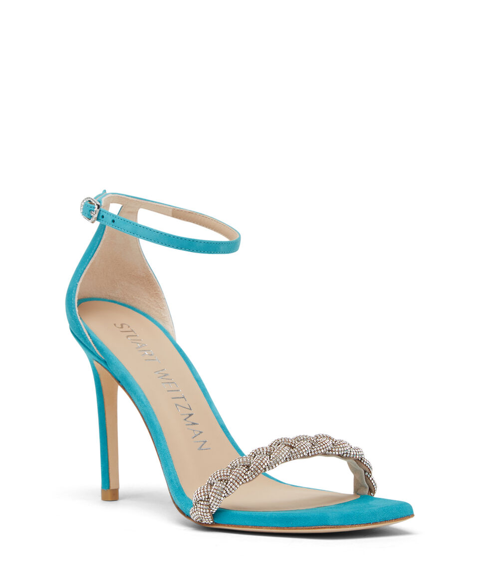 Stuart Weitzman NUDISTCURVE 100 HIGHSHINE SANDAL CAPRI S7055SUECI3