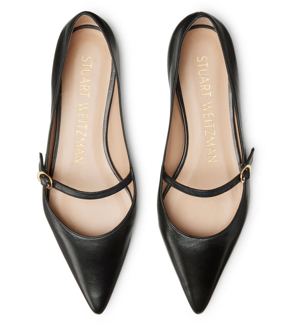 Stuart Weitzman EMILIA MARY JANE FLAT BLACK SG878LARBLK