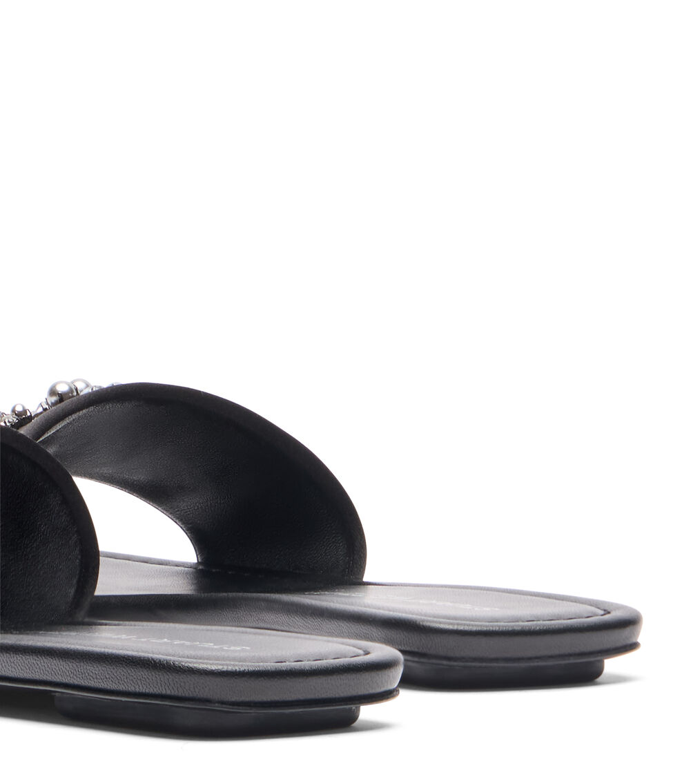 Stuart Weitzman POPPY FLAT SLIDE NEGRO/SOMBRA PLATEADA/GRIS SK105SYPXN0
