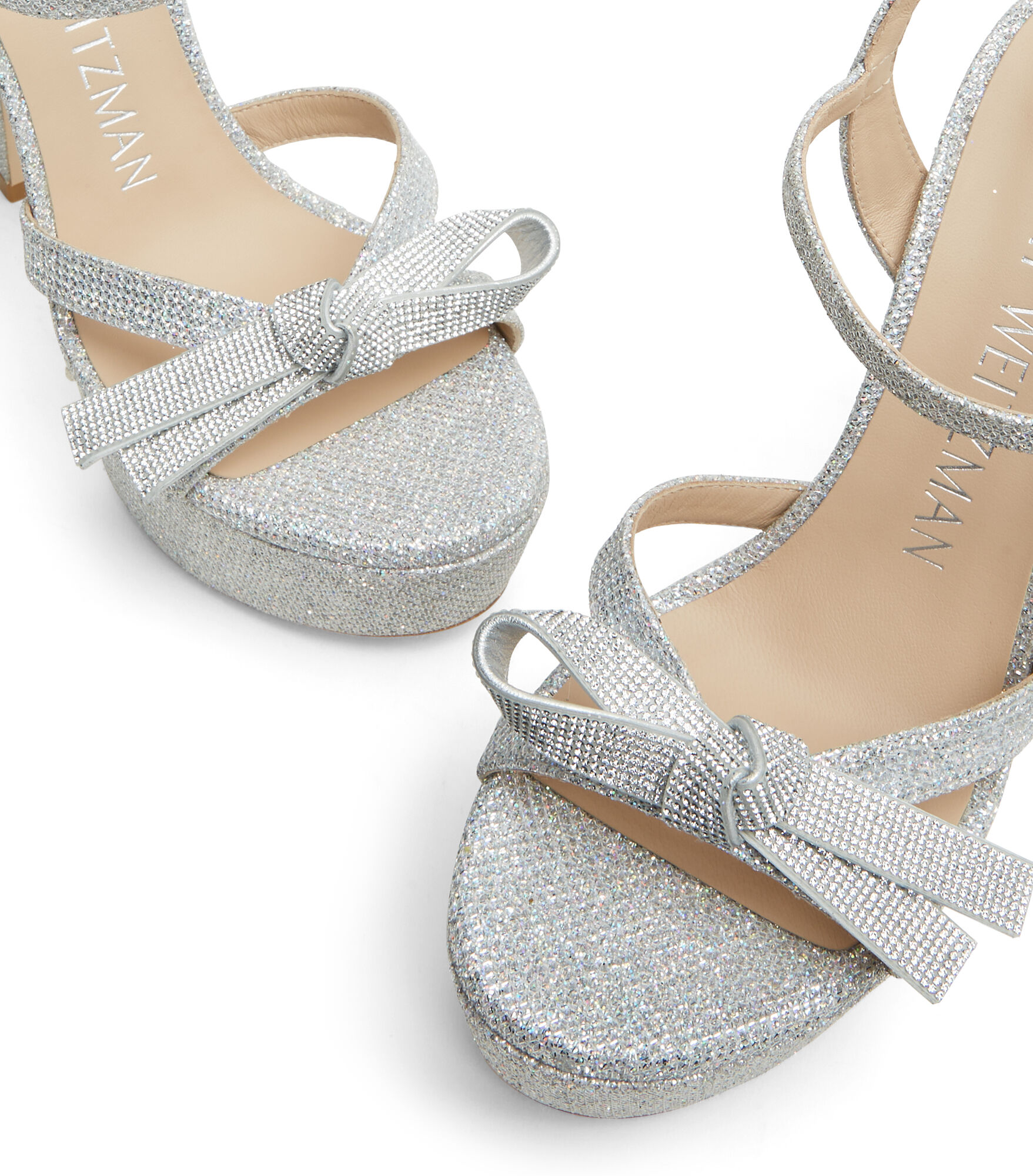 SW MEGA BOW PLATFORM SANDAL in CRYSTAL for Women Stuart Weitzman UK