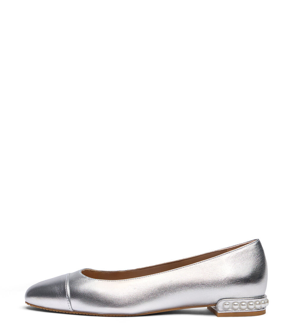 Stuart Weitzman PEARL FLAT SILVER SB752LIDSLV
