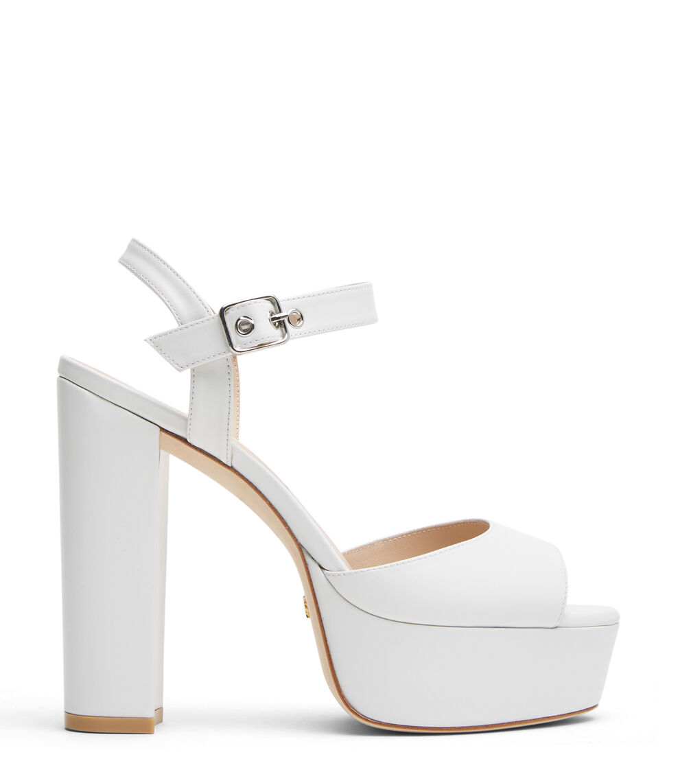 Stuart Weitzman RYDER 95 PLATFORM SANDAL WHITE S5534SMOWHT