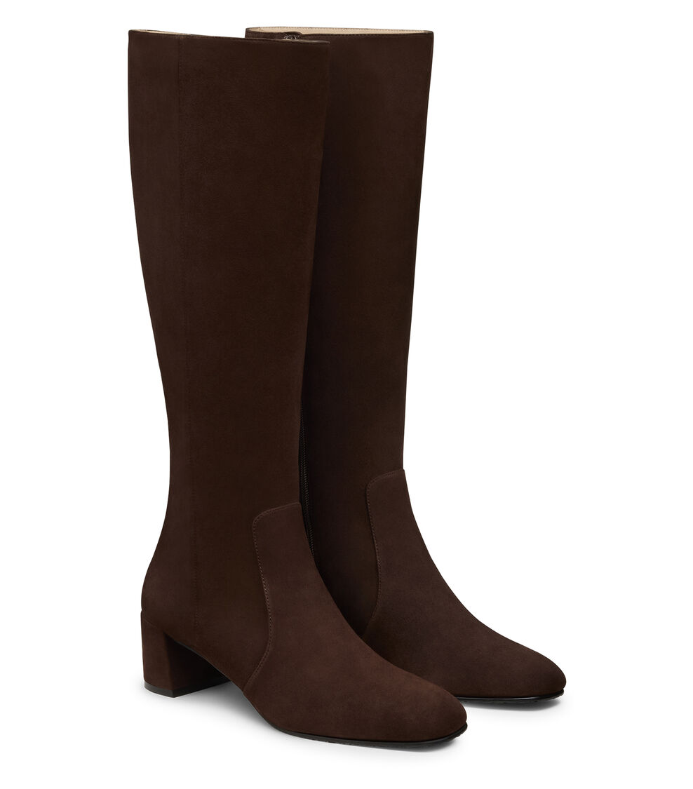 Stuart Weitzman MAEVE ZIP BOOT WALNUT SM439SUEWAL