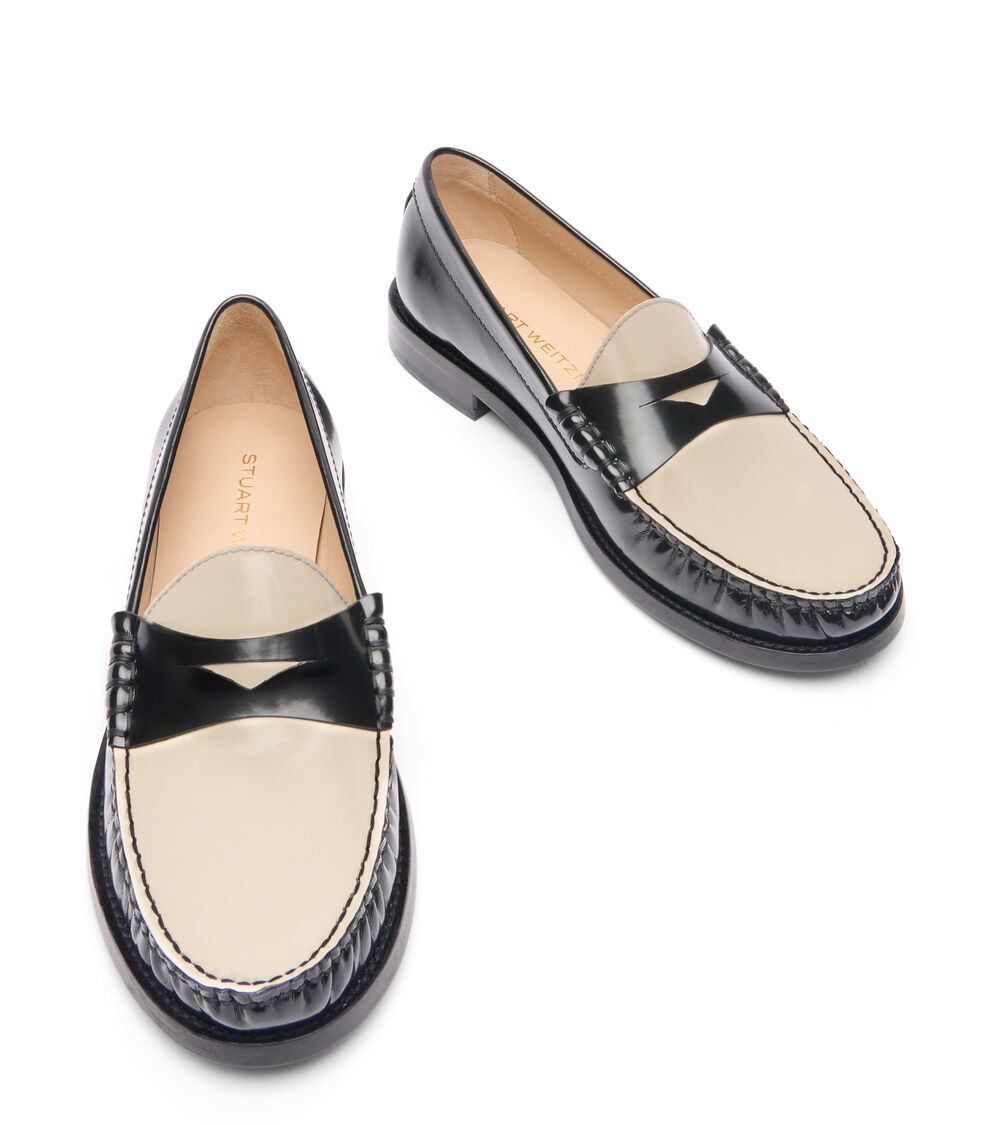 Stuart Weitzman LOTTIE LOAFER NERO/CREMA SK194APSP5R