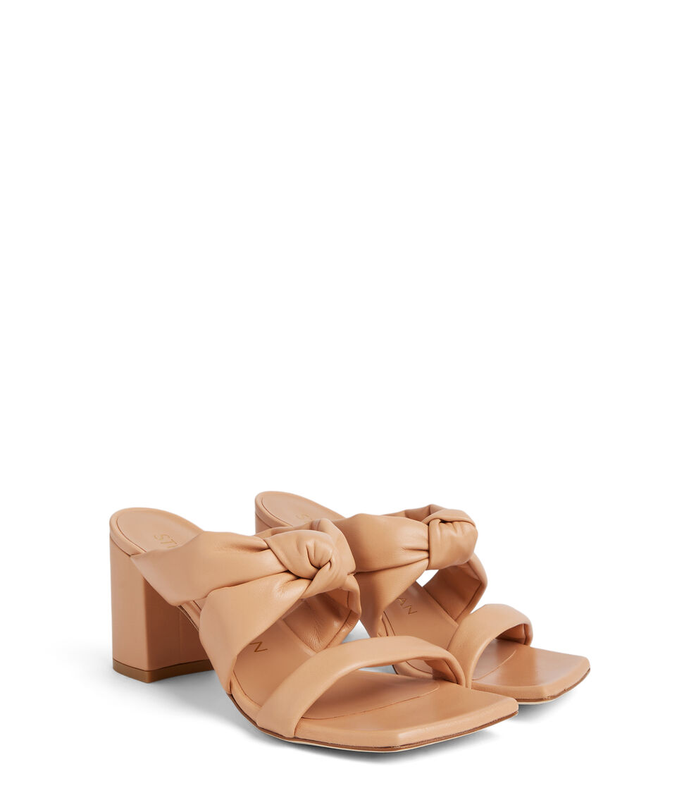 Stuart Weitzman PLAYA 75 KNOT BLOCK SLIDE GINGER SD913LARGIN