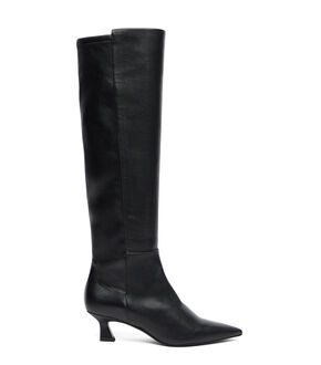 Bottes Mi-mollet Stuart Weitzman - Pointure 6 US (M) - Cuir Noir - Talon Bas Bloc - Occasion