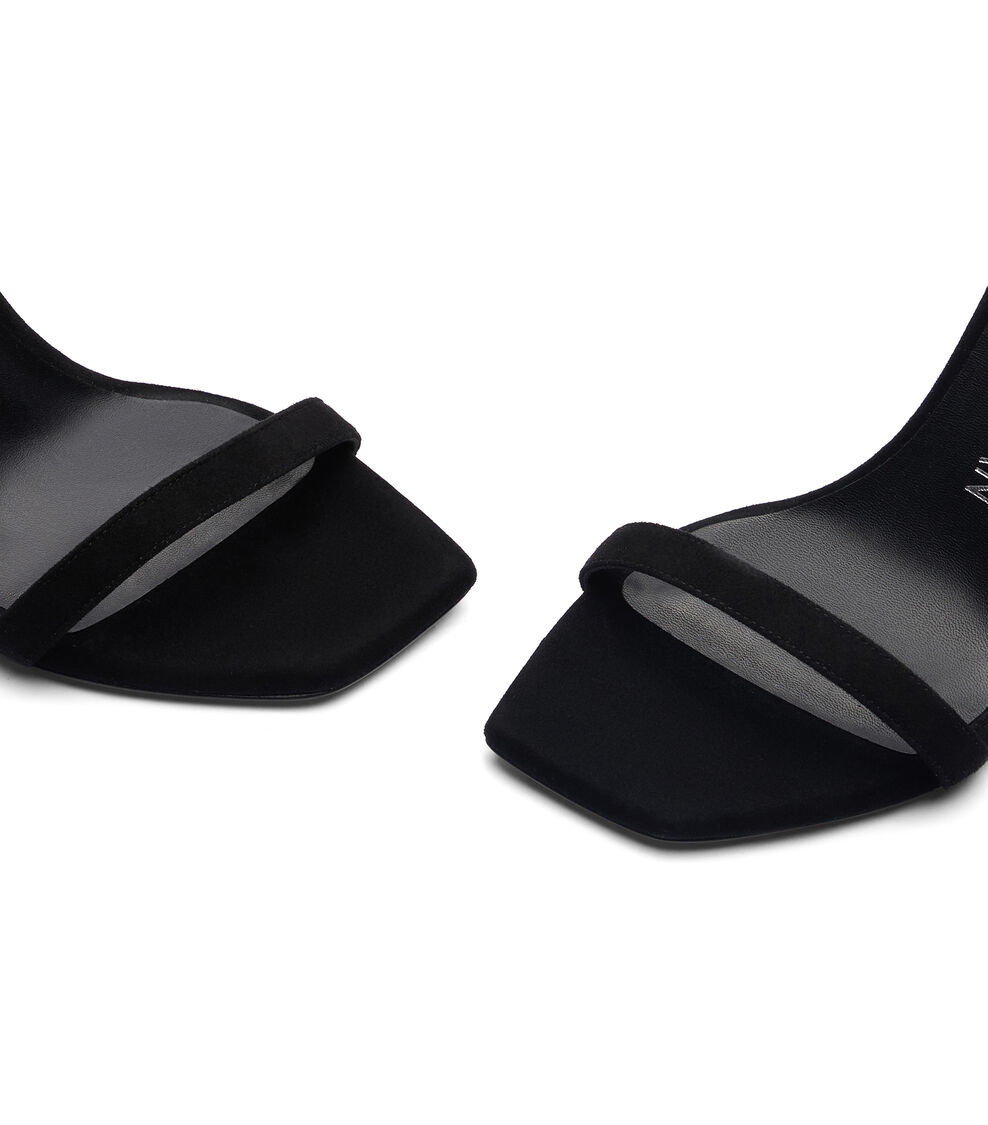 Stuart Weitzman NUDISTCURVE ROYALE 100 SANDAL BLACK/CLEAR SG936SUYBCL