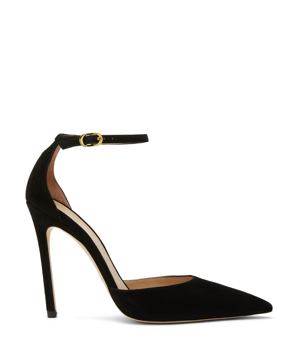 Stuart Weitzman STUART 110 STRAP PUMP BLACK SB890SUEBLK