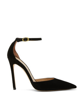Stuart Weitzman STUART 110 STRAP PUMP BLACK SB890SUEBLK