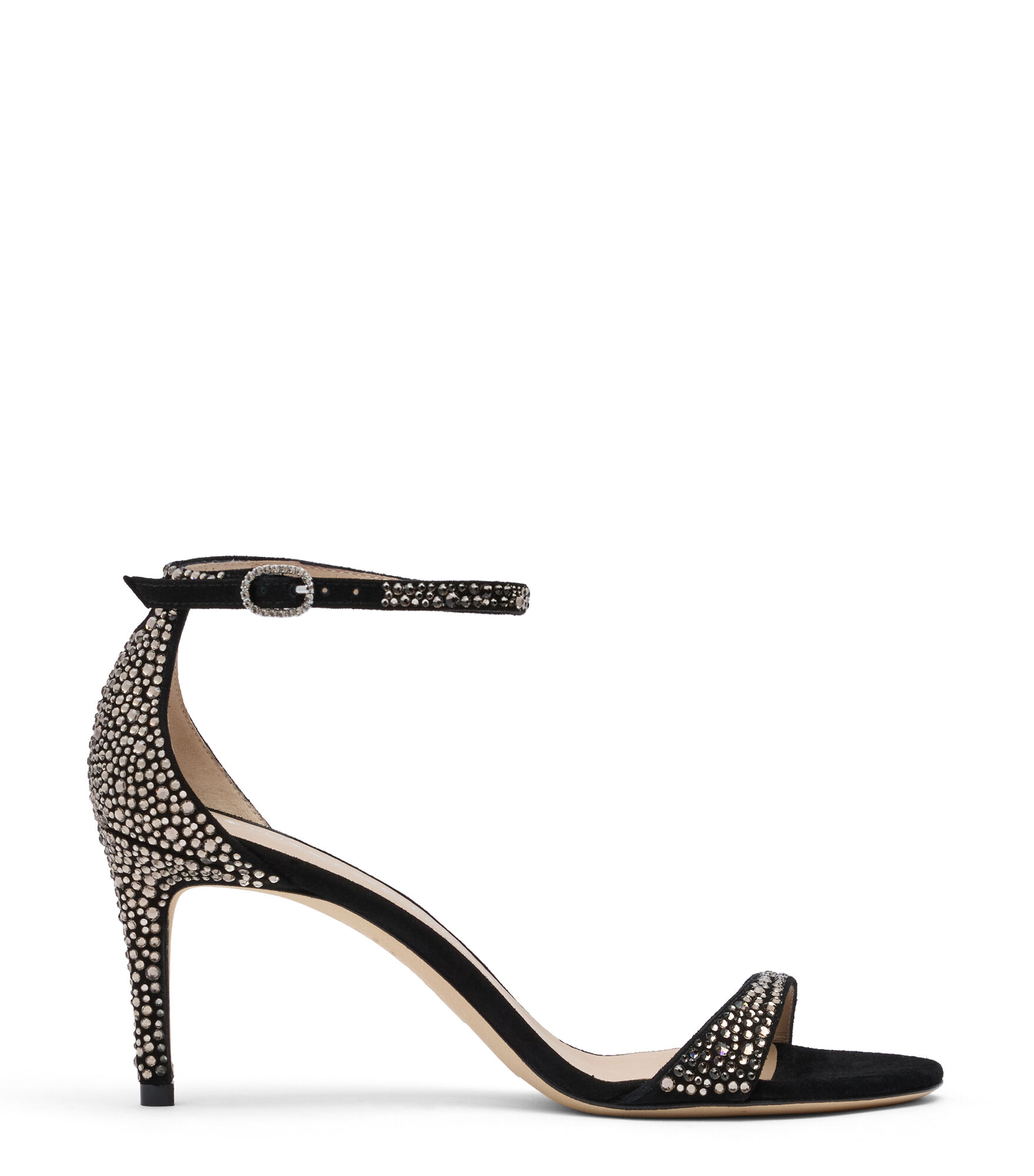 NUDIST SHINE 75 SANDAL in JET HEMATITE BLACK for Women Stuart Weitzman UK