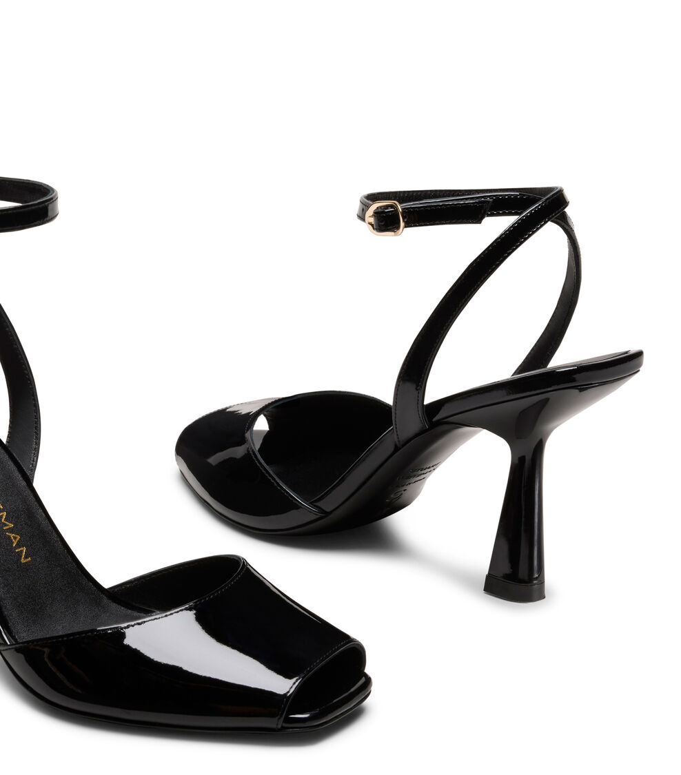 Stuart Weitzman VAL SANDAL 85 BLACK SN010PATBLK