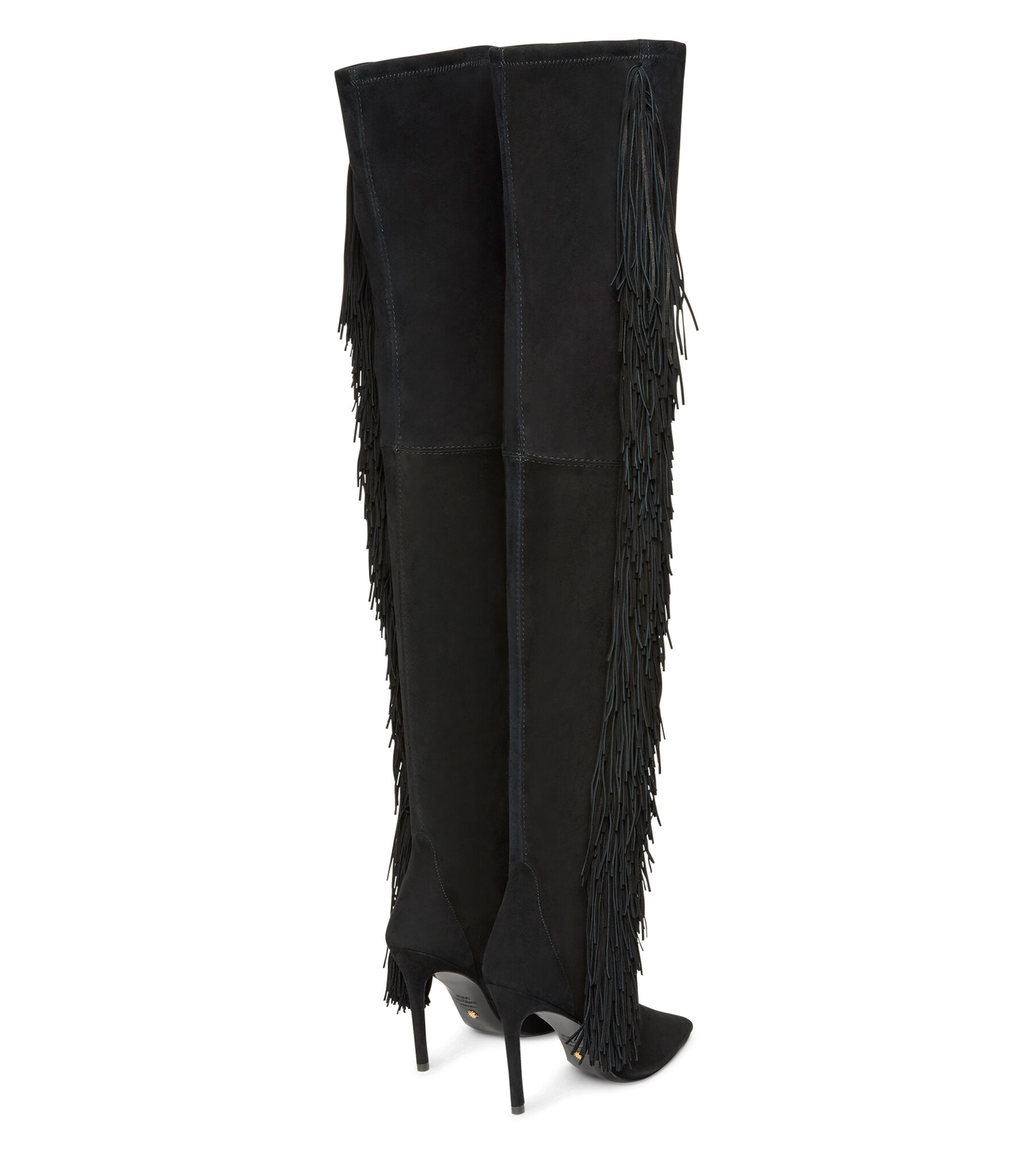 Stuart Weitzman ULTRASTUART FRINGE 100 BOOT female BLACK