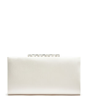 Stuart Weitzman THE VIP CRYSTAL CLUTCH CREAM SF649SANCRM