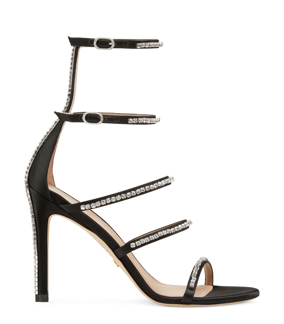 Stuart Weitzman NUDISTGLAM 100 GLADIATOR SANDAL BLACK SC231SAYBCL