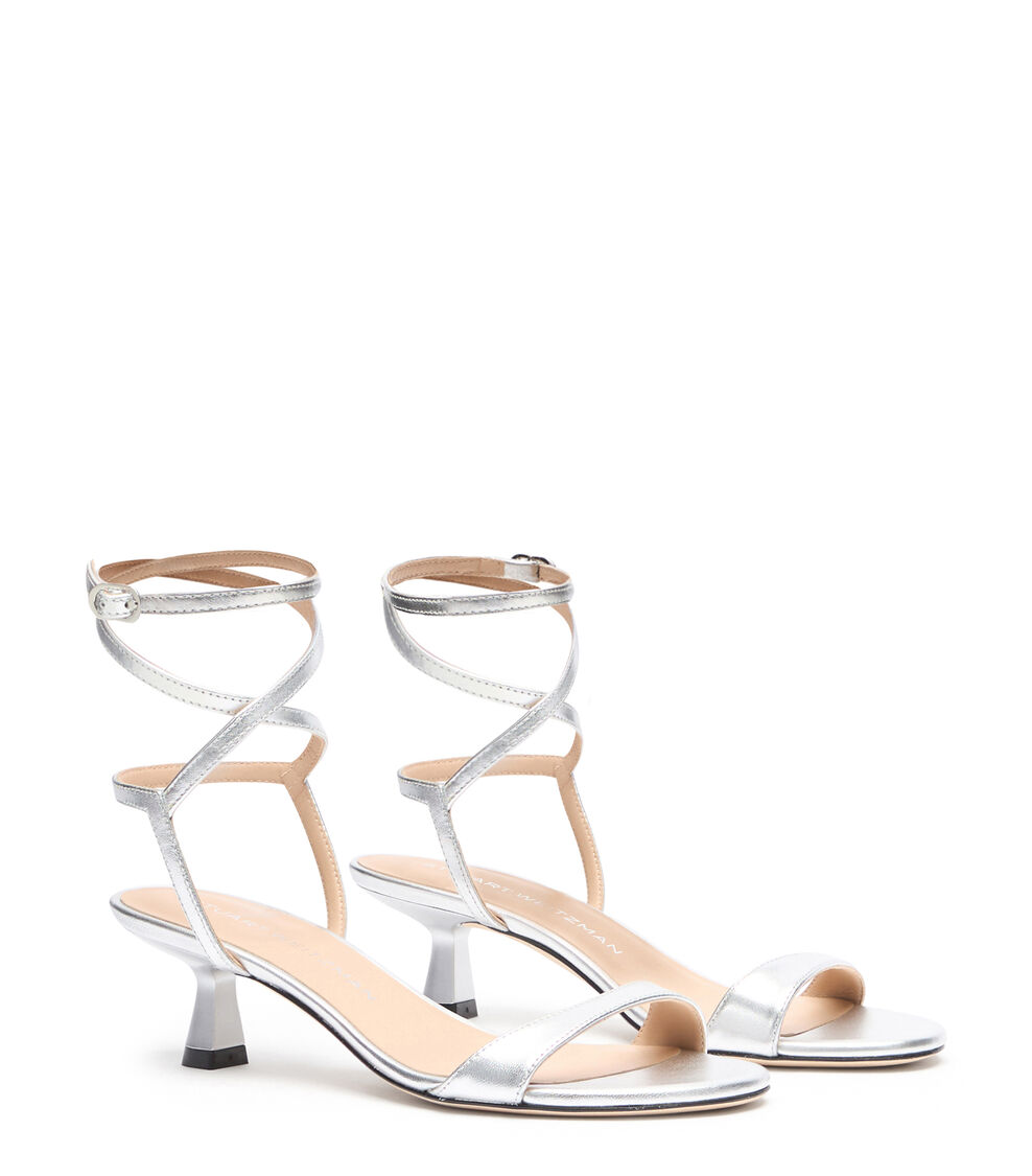 Stuart Weitzman NUDIST WRAP 50 SILVER SK865LIDSLV
