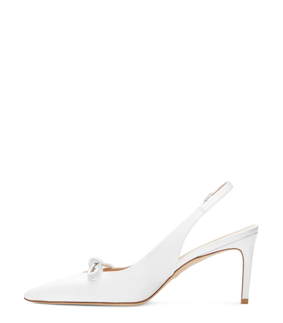 Stuart Weitzman SW BOW 75 SLINGBACK BIANCO SB595SANWHT
