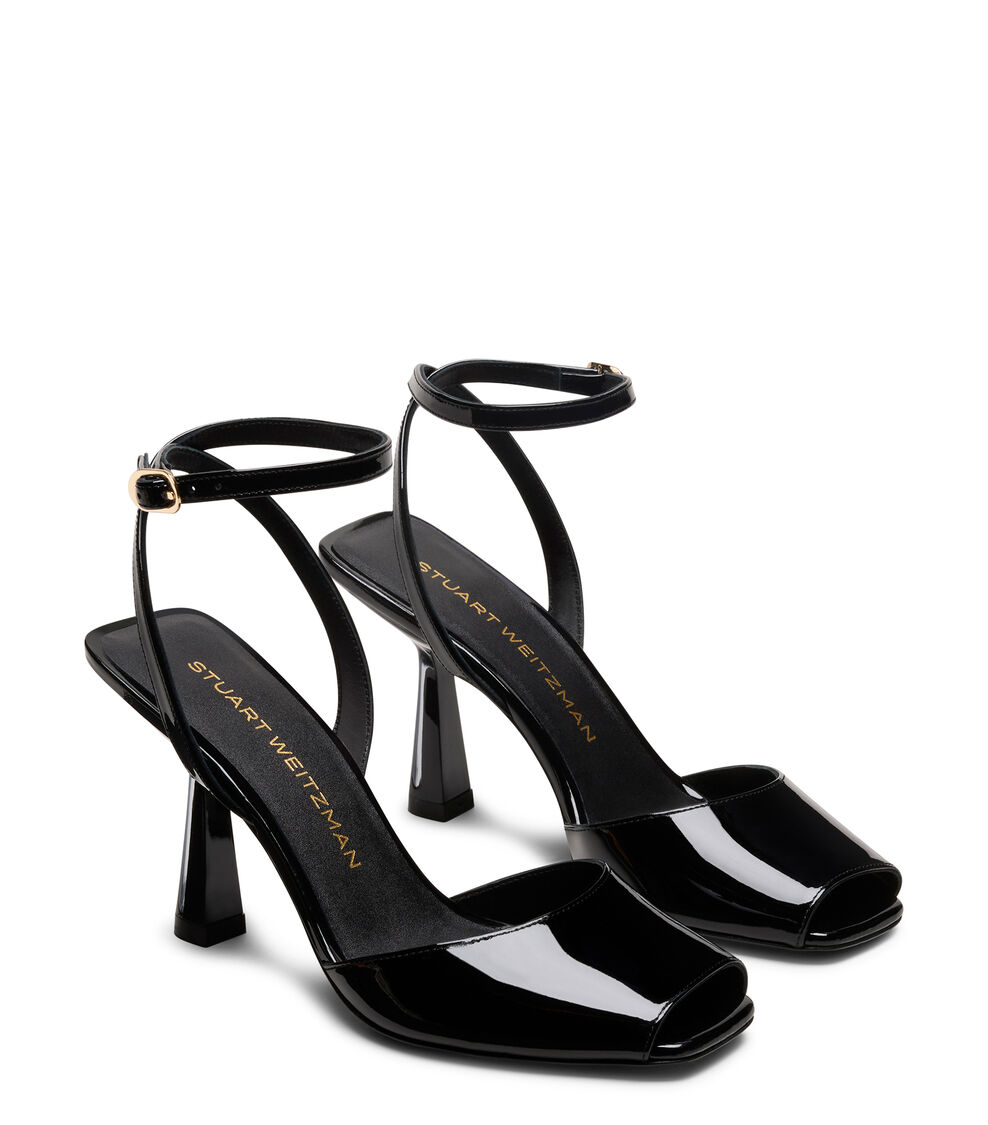 Stuart Weitzman VAL SANDAL 85 BLACK SN010PATBLK