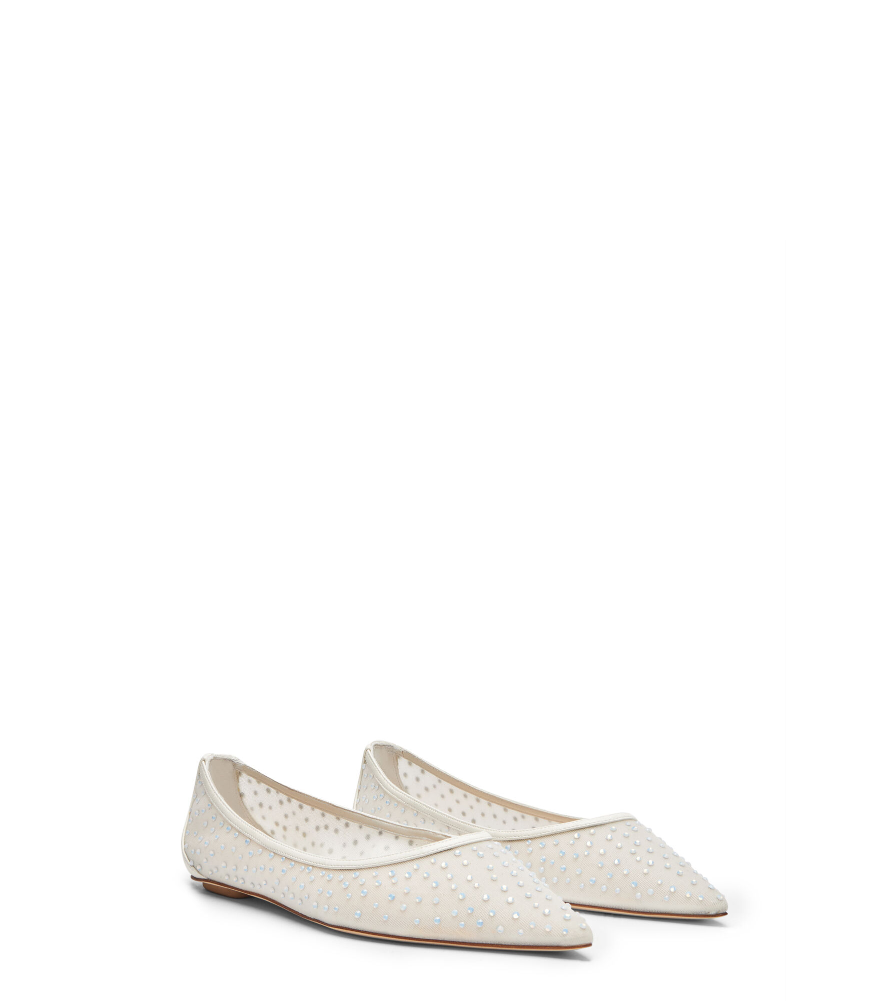 EMILIA MESH FLAT in WHITE FROSTED WHITE CREAM for Women Stuart Weitzman