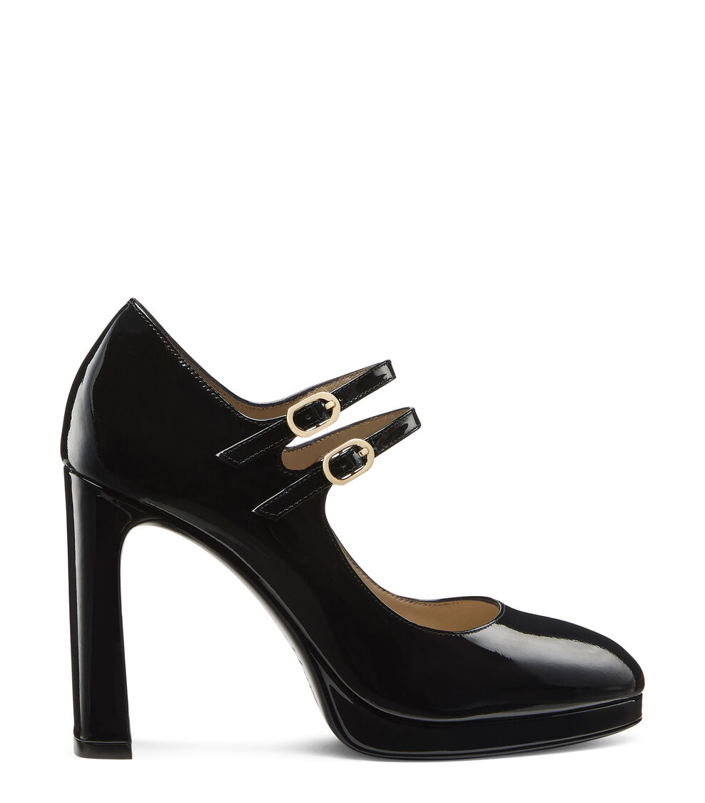 Stuart Weitzman BABETTE PLATFORM MARY JANE BLACK SM967PATBLK