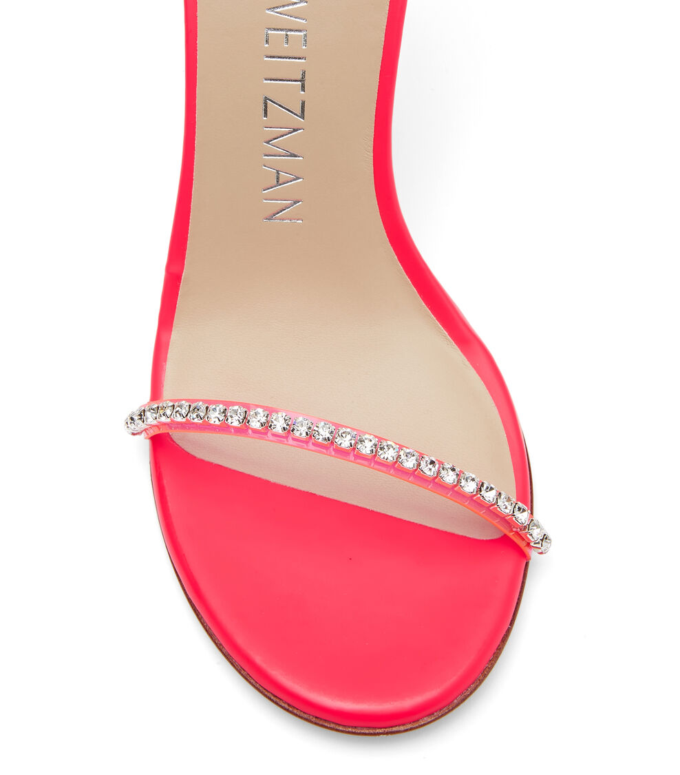 Stuart Weitzman NUDISTGLAM 100 SANDAL NEON PINK SC009FUPUKQ