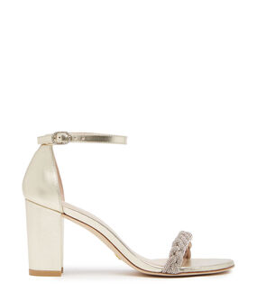 Stuart Weitzman NEARLYNUDE HIGHSHINE SANDAL PLATINO SC643LIDPYB