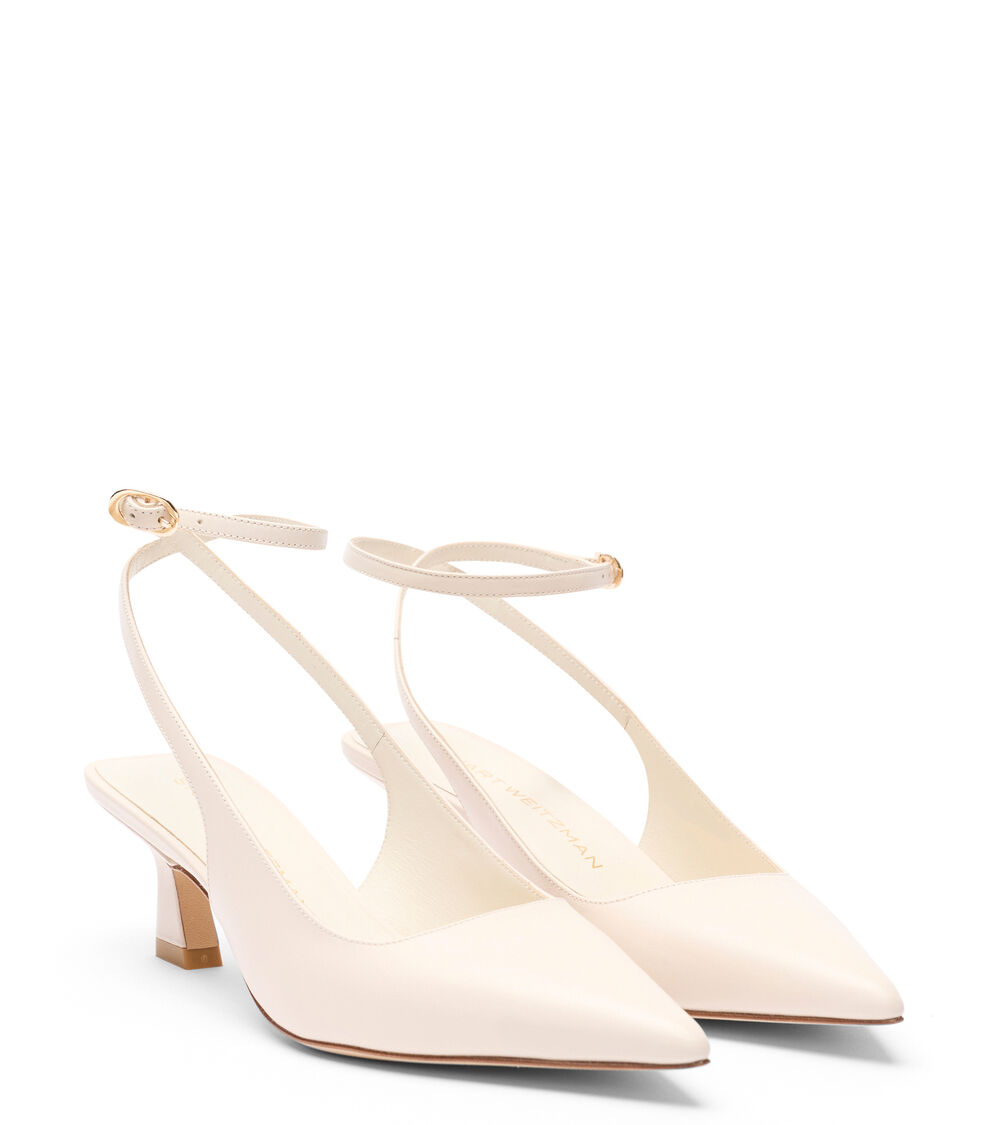 Stuart Weitzman VINNIE 50 STRAP PUMP LINEN SM359SMOLIN