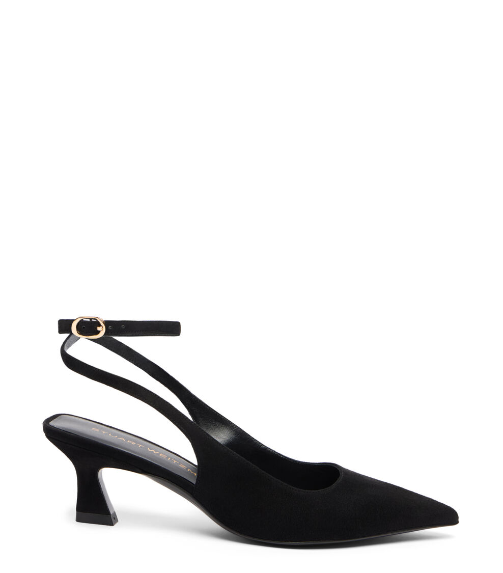 Stuart Weitzman VINNIE 50 STRAP PUMP BLACK SM358SUEBLK