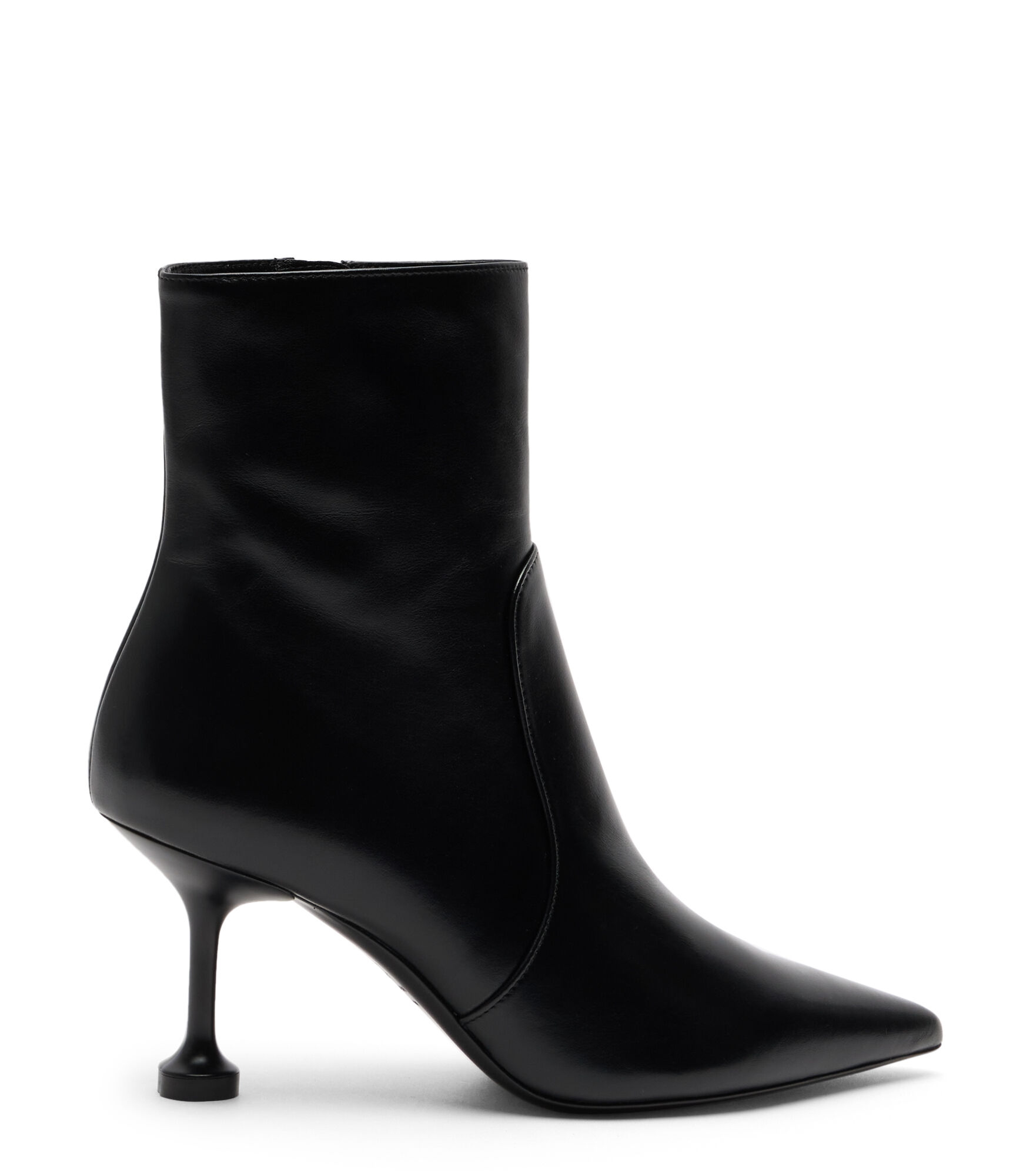 Stuart Weitzman, STUARTINI ZIP BOOTIE 75, BOOTS AND BOOTIES, BLACK, SMOOTH CALF