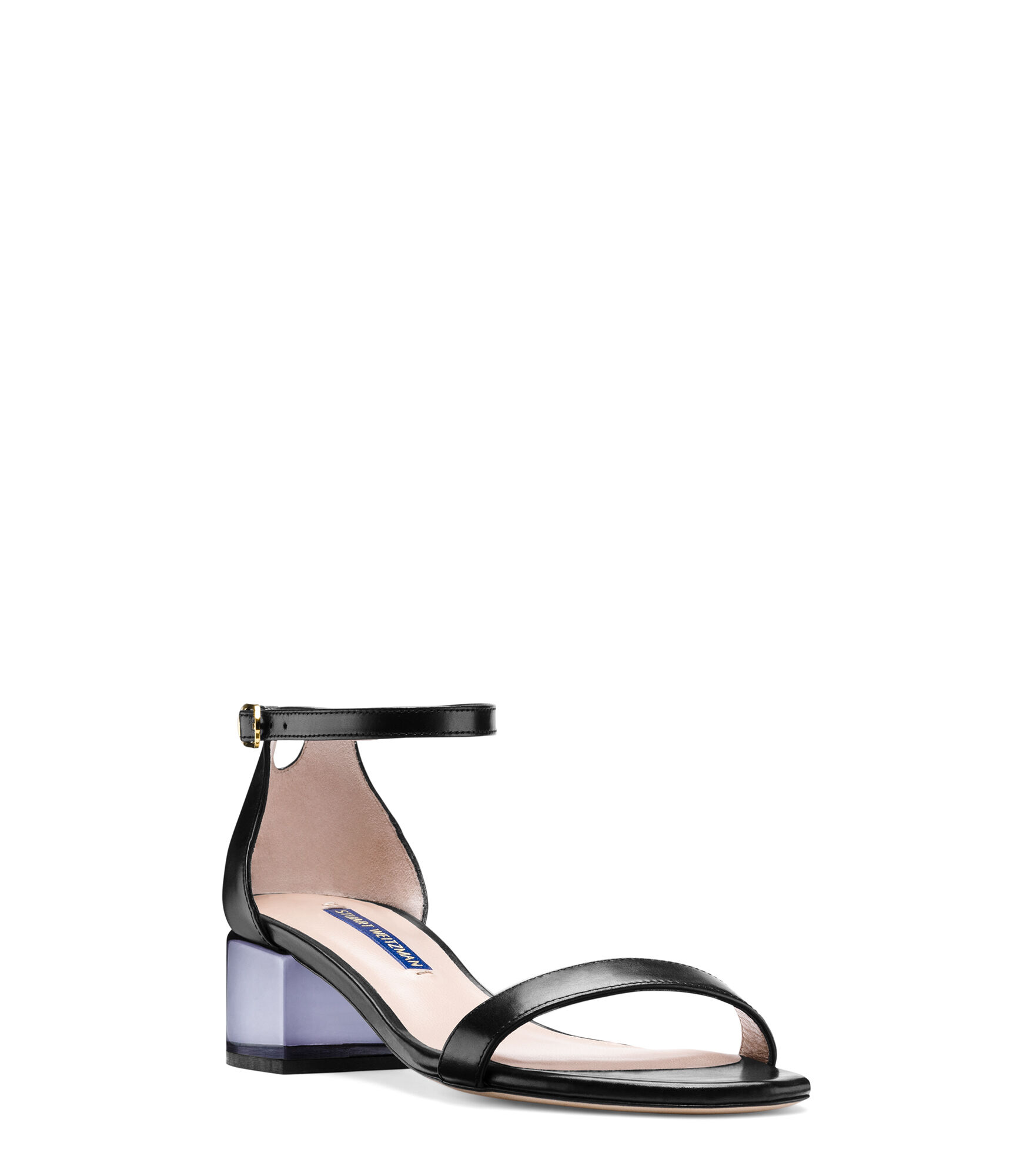 stuart weitzman simple metallic block heel sandals