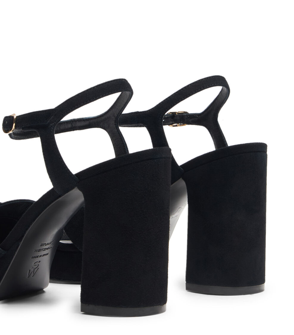Stuart Weitzman DAYNA PLATFORM SANDAL BLACK SI774SUEBLK