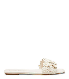 Stuart Weitzman MEADOW FLAT SLIDE SEASHELL SK176LCDPY1