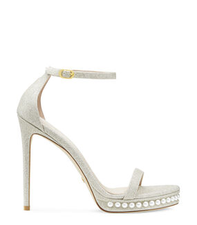 Stuart Weitzman NUDISTDISCO PEARL SANDAL PLATINO SB769FIGPYB