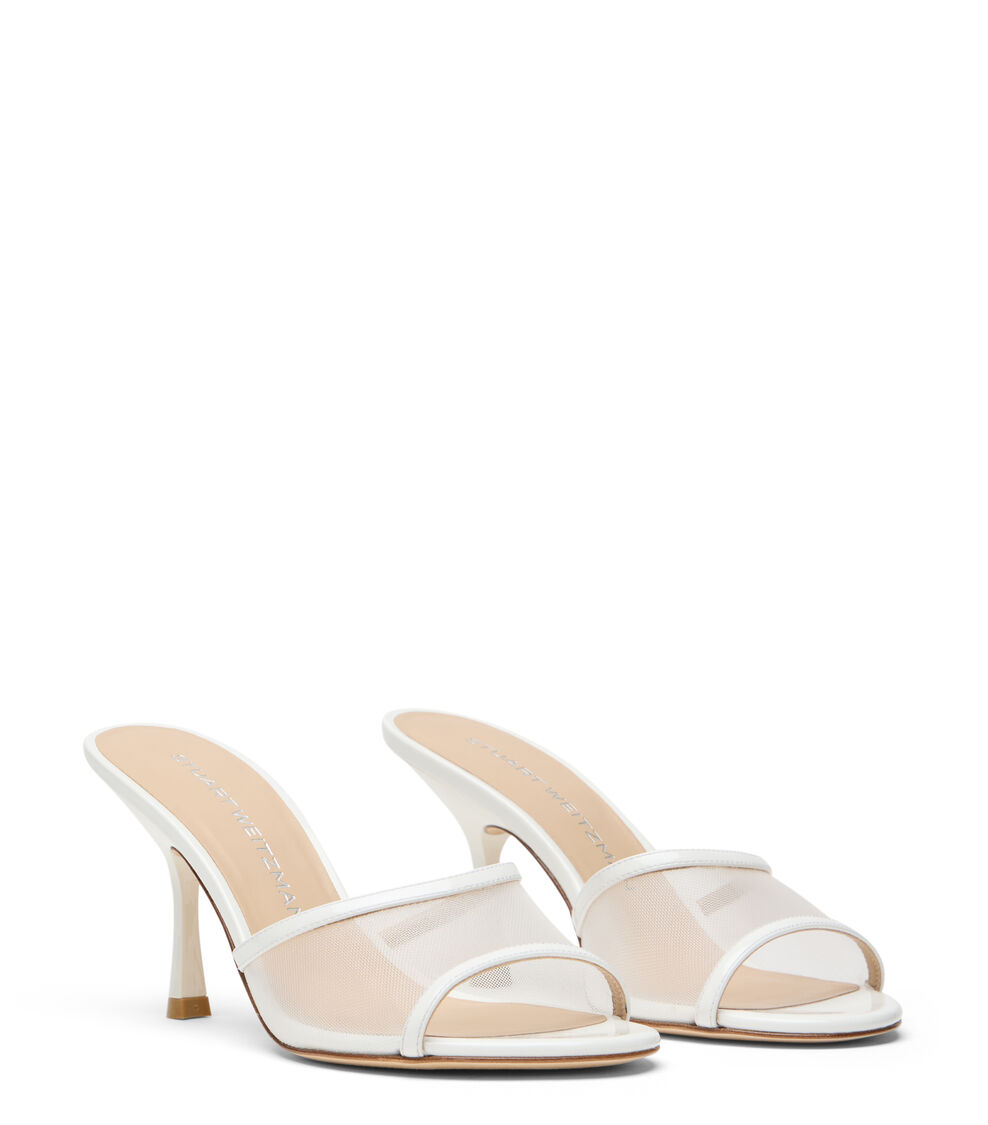 Stuart Weitzman BAREITALL SLIDE 85 WHITE/BLANCO SN772MHGYXL