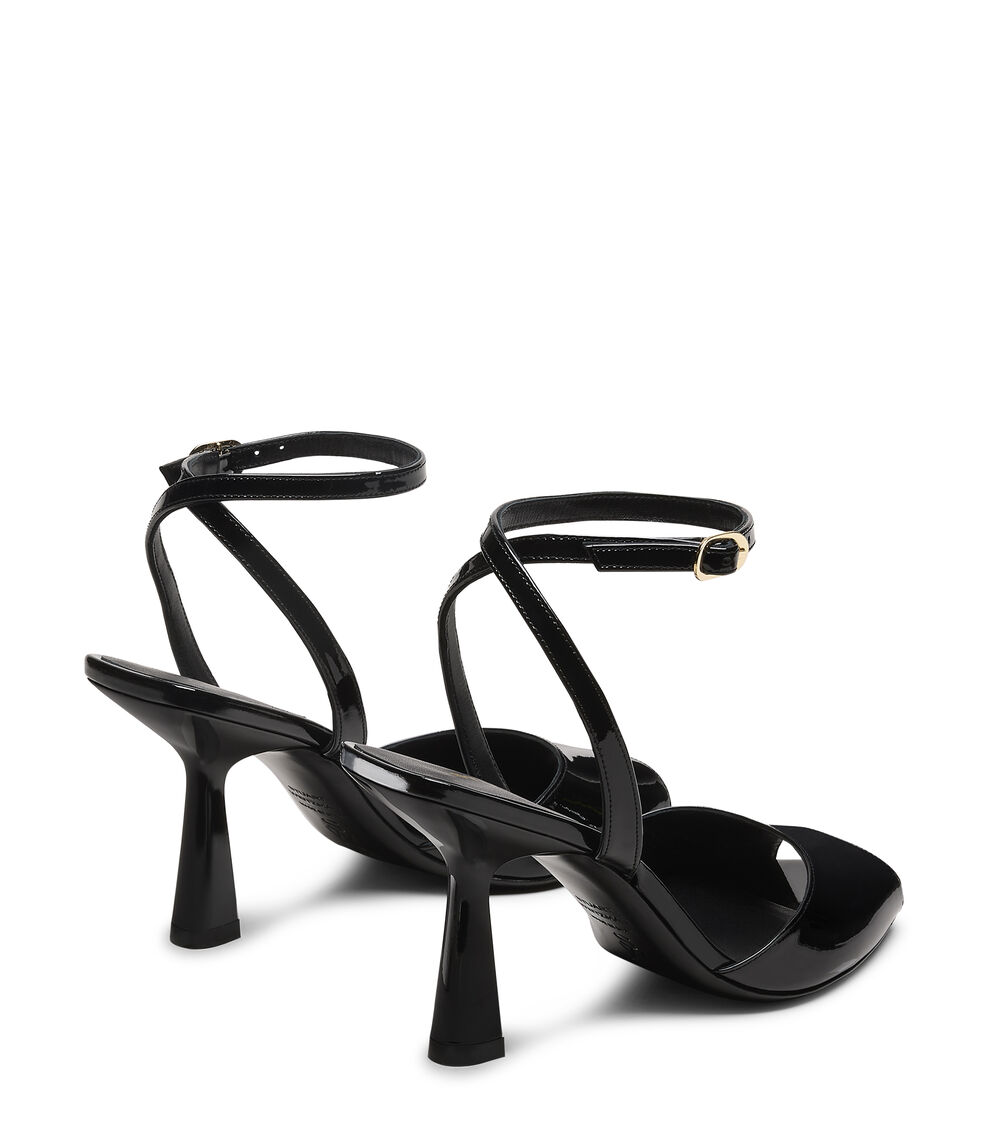 Stuart Weitzman VAL SANDAL 85 BLACK SN010PATBLK