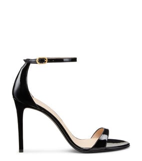 Stuart Weitzman NUDIST II 100 SANDAL Stuart Weitzman NUDIST II 100 SANDAL BLACK SJ995PATBLK