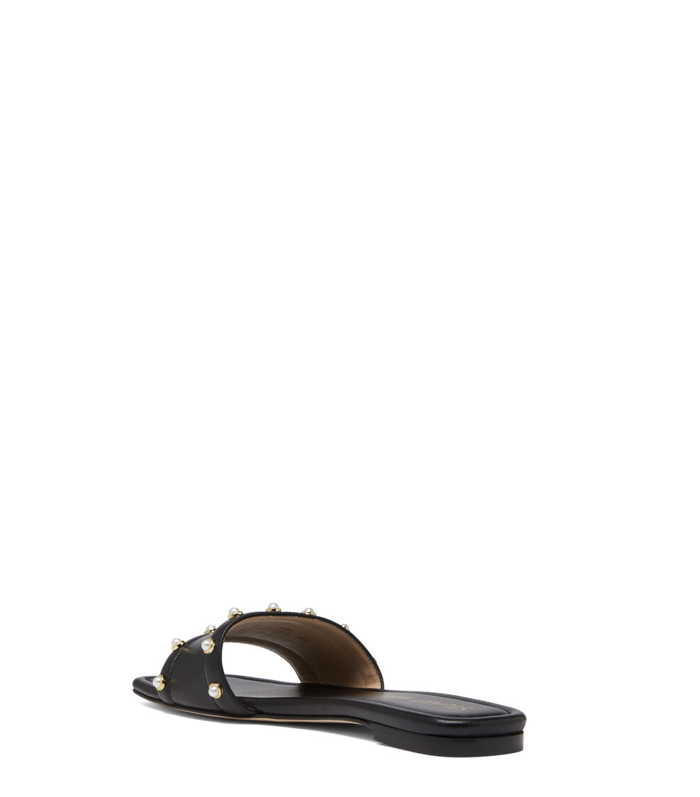 Stuart Weitzman PEARL SLIDE SANDAL NEGRO SA649CHIBLK