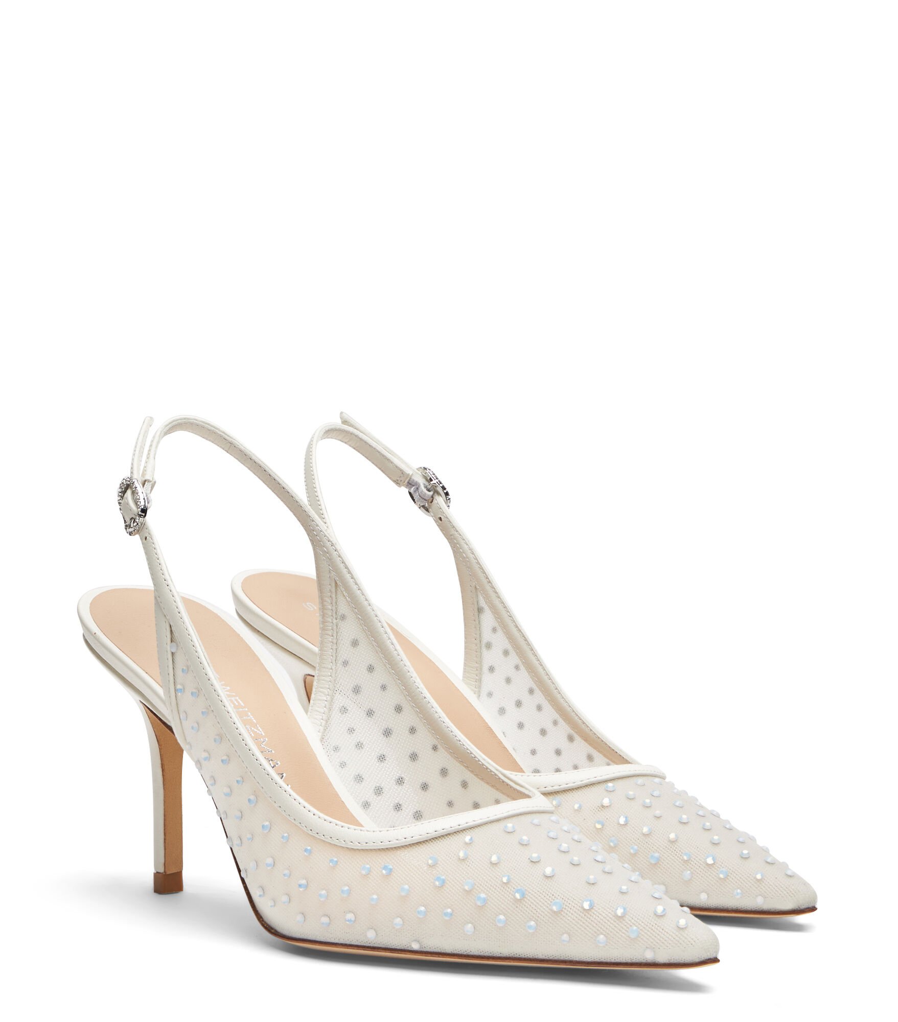 White kitten heel slingbacks on sale