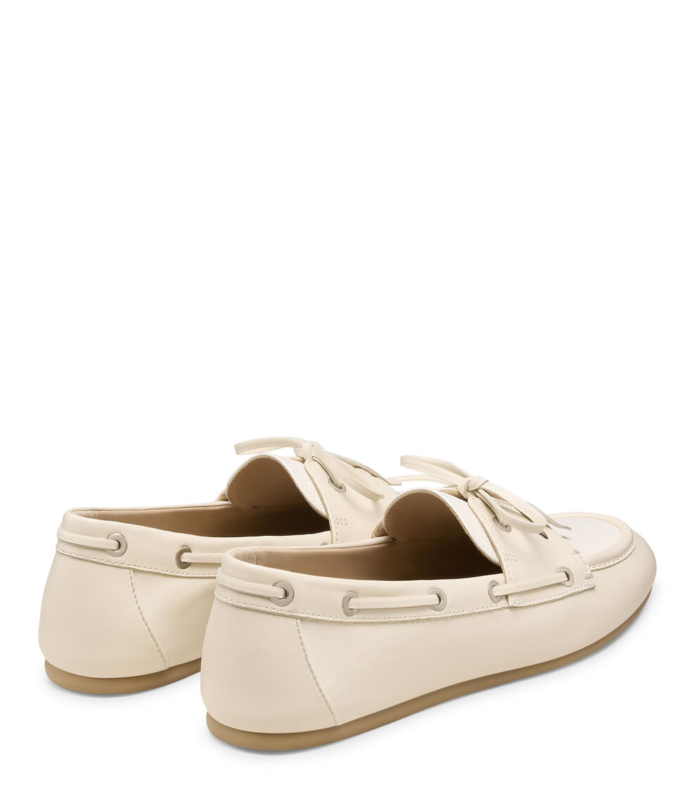 Stuart Weitzman TINSLEY MOCCASIN LINEN/CREAM SK692SMOXWS