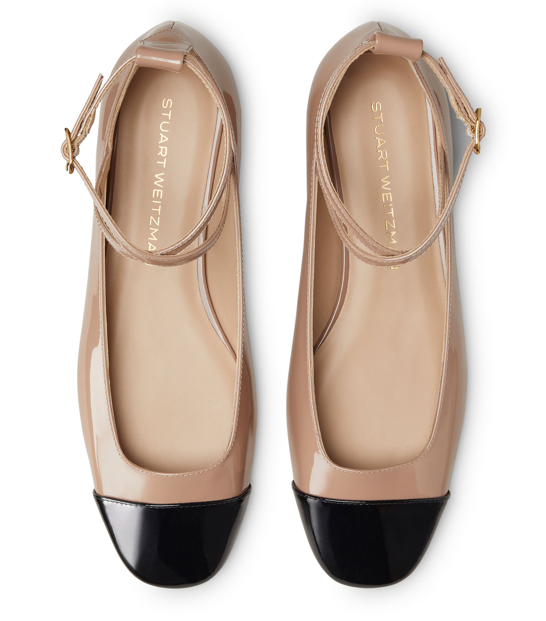 EDEN STRAP FLAT in FAWN BLACK for Women Stuart Weitzman