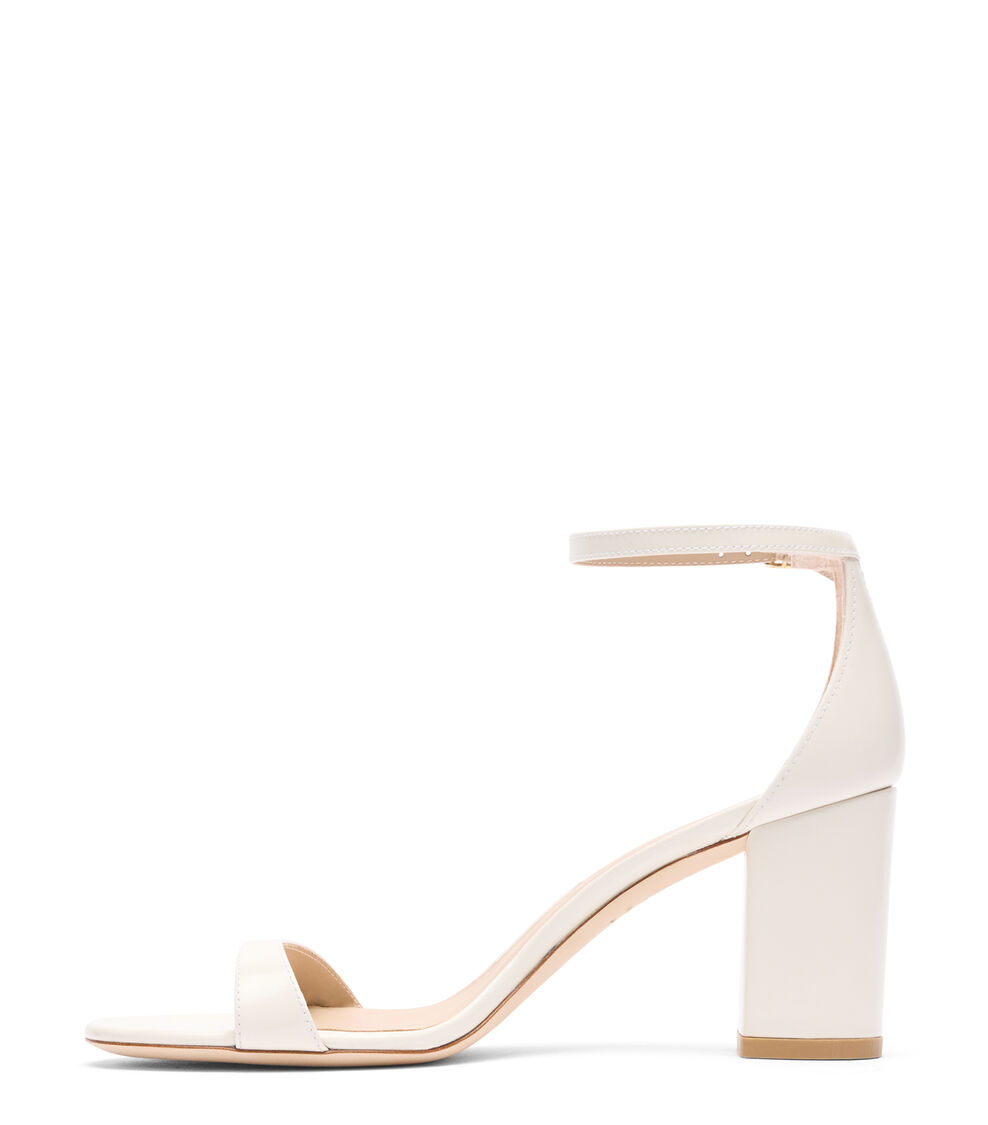 Stuart Weitzman NUDIST II 75 BLOCK SANDAL CREAM SJ982APSCRM