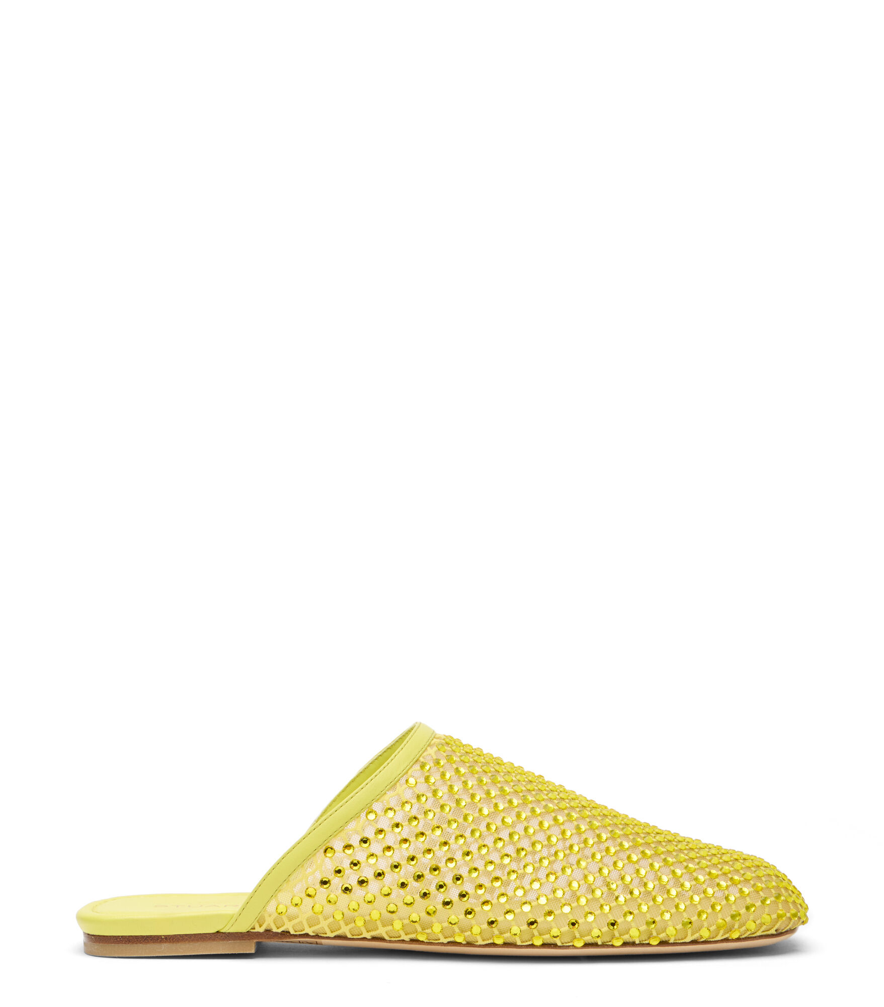 Stuart Weitzman, BAREITALL SHINE MULE, SANDALS, CITRINE, CRYSTAL MESH/LACQUERED NAPPA