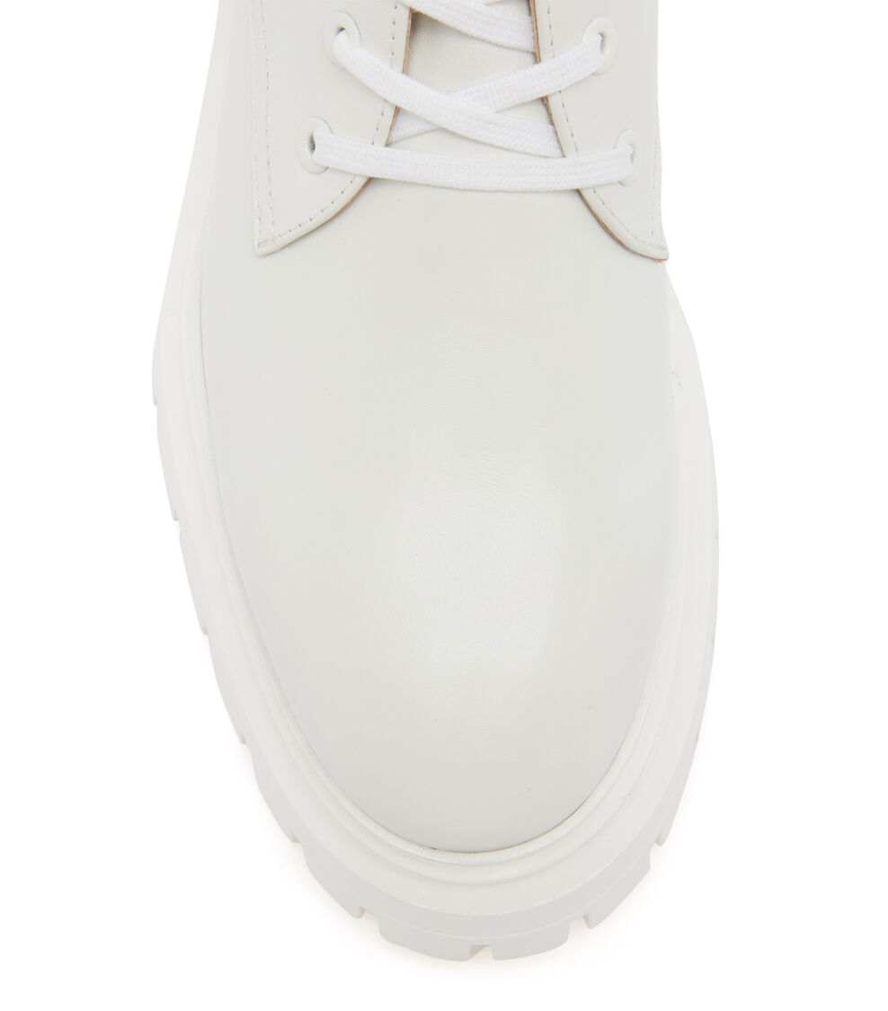 Stuart Weitzman BEDFORD SLEEK LACE-UP BOOTIE WHITE SC862SMOTQN
