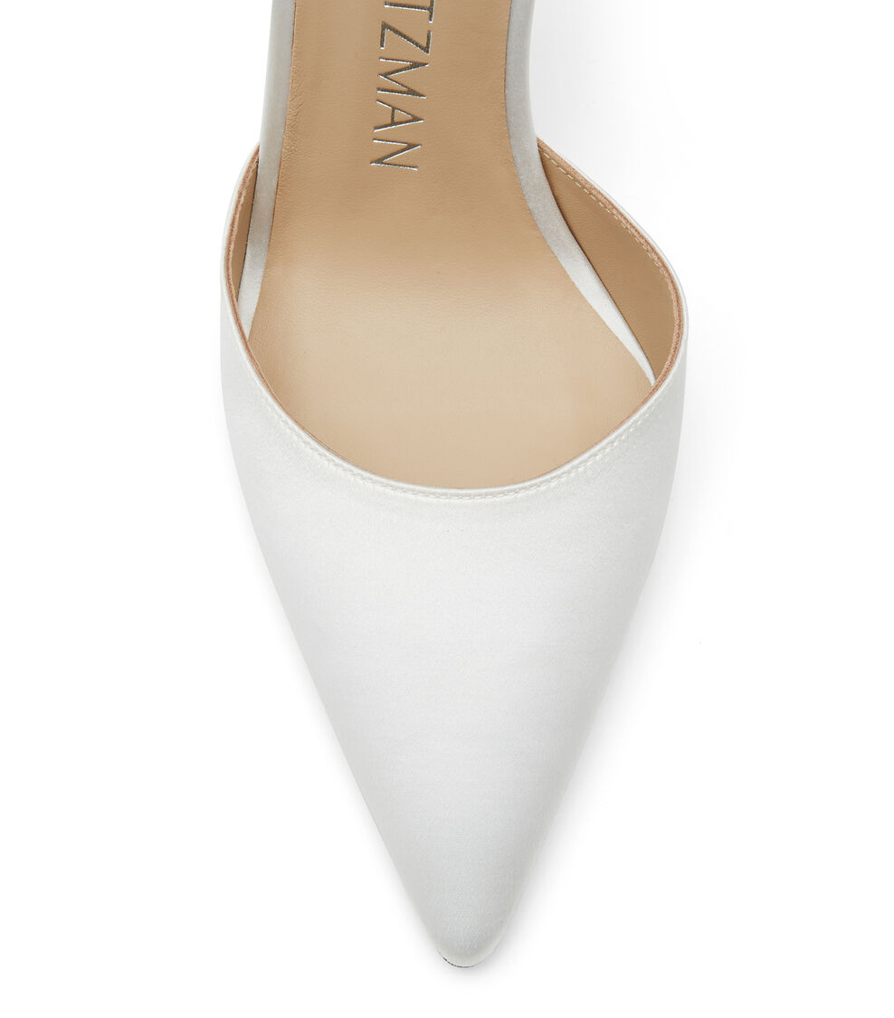 Stuart Weitzman STUART 110 STRAP PUMP WHITE SB847SANWHT