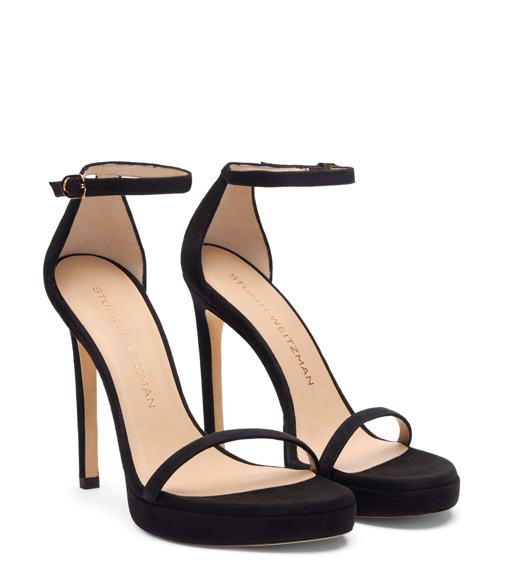 サンダル・ミュール STUART WEITZMAN Black Suede Nudist Block Sandals Nudistcurve 35 Block-Heel Suede Sandal | Stuart Weitzman