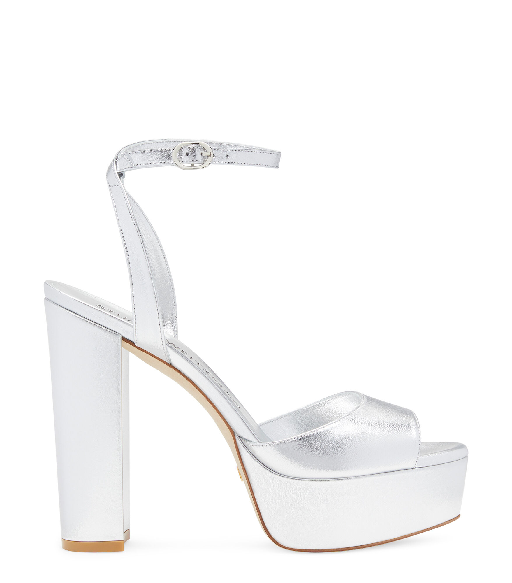 Stuart weitzman hot sale silver platform sandals