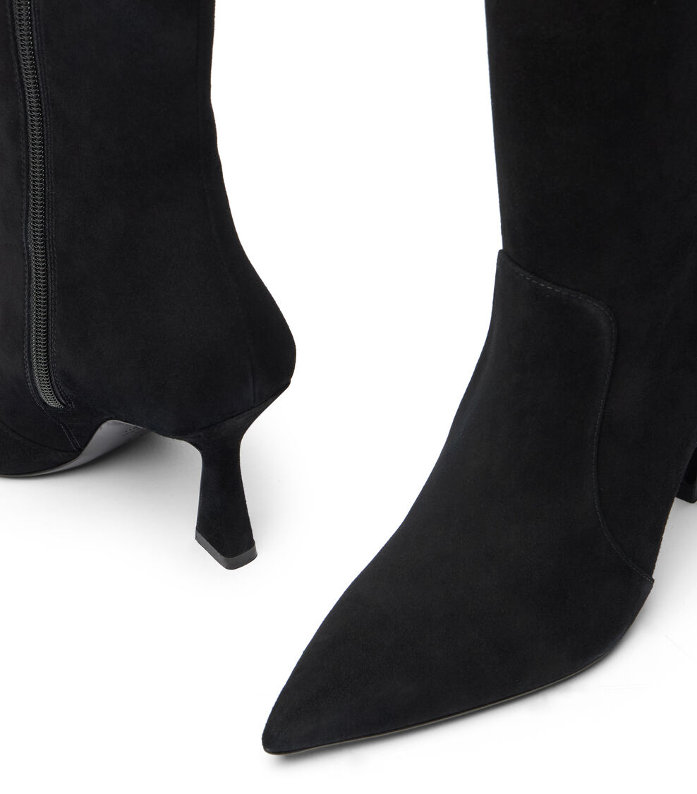 Stuart Weitzman VINNIE ZIP BOOT 85 BLACK SM588SUEBLK