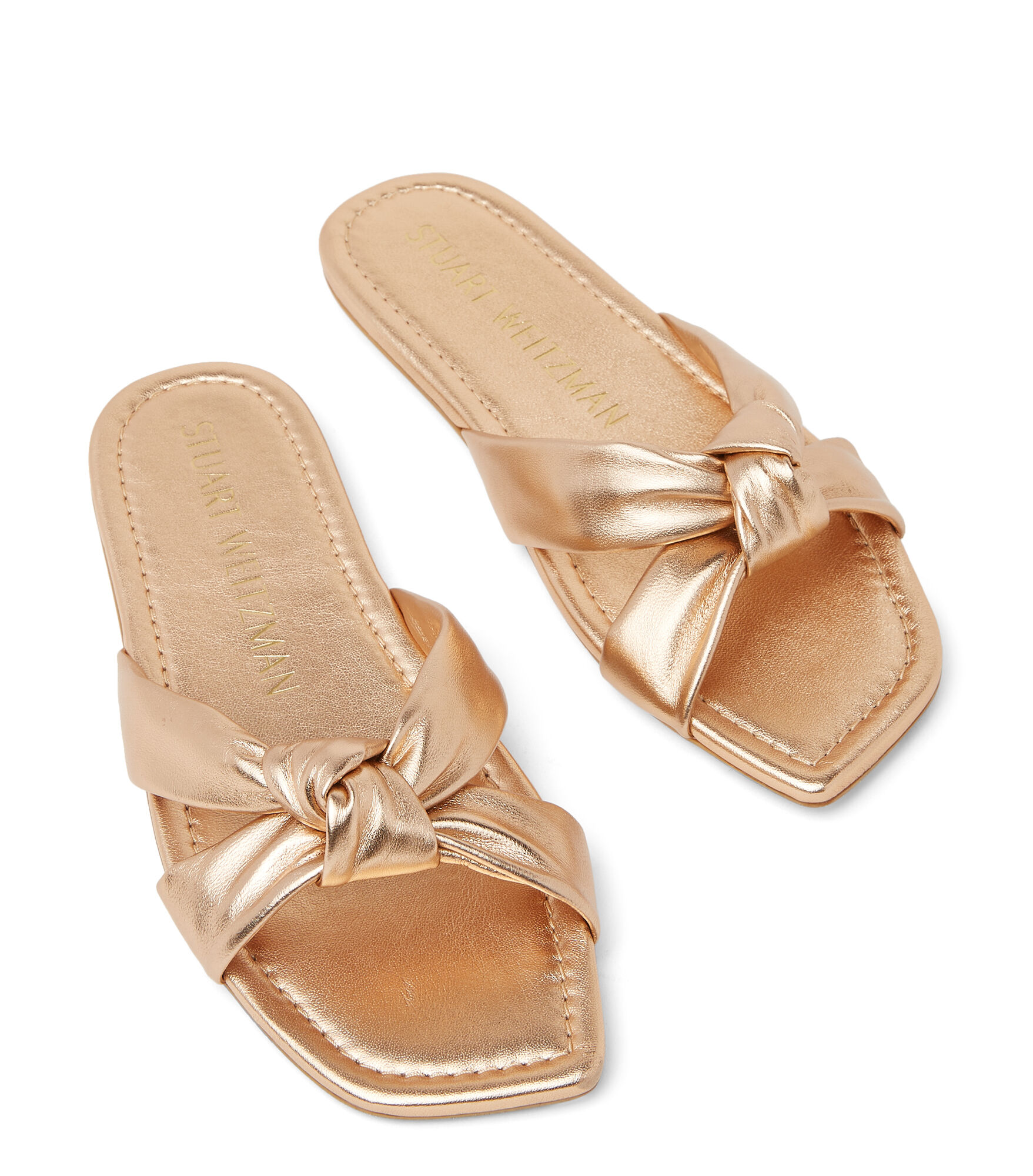 PLAYA KNOT FLAT in GOLD for Women Stuart Weitzman