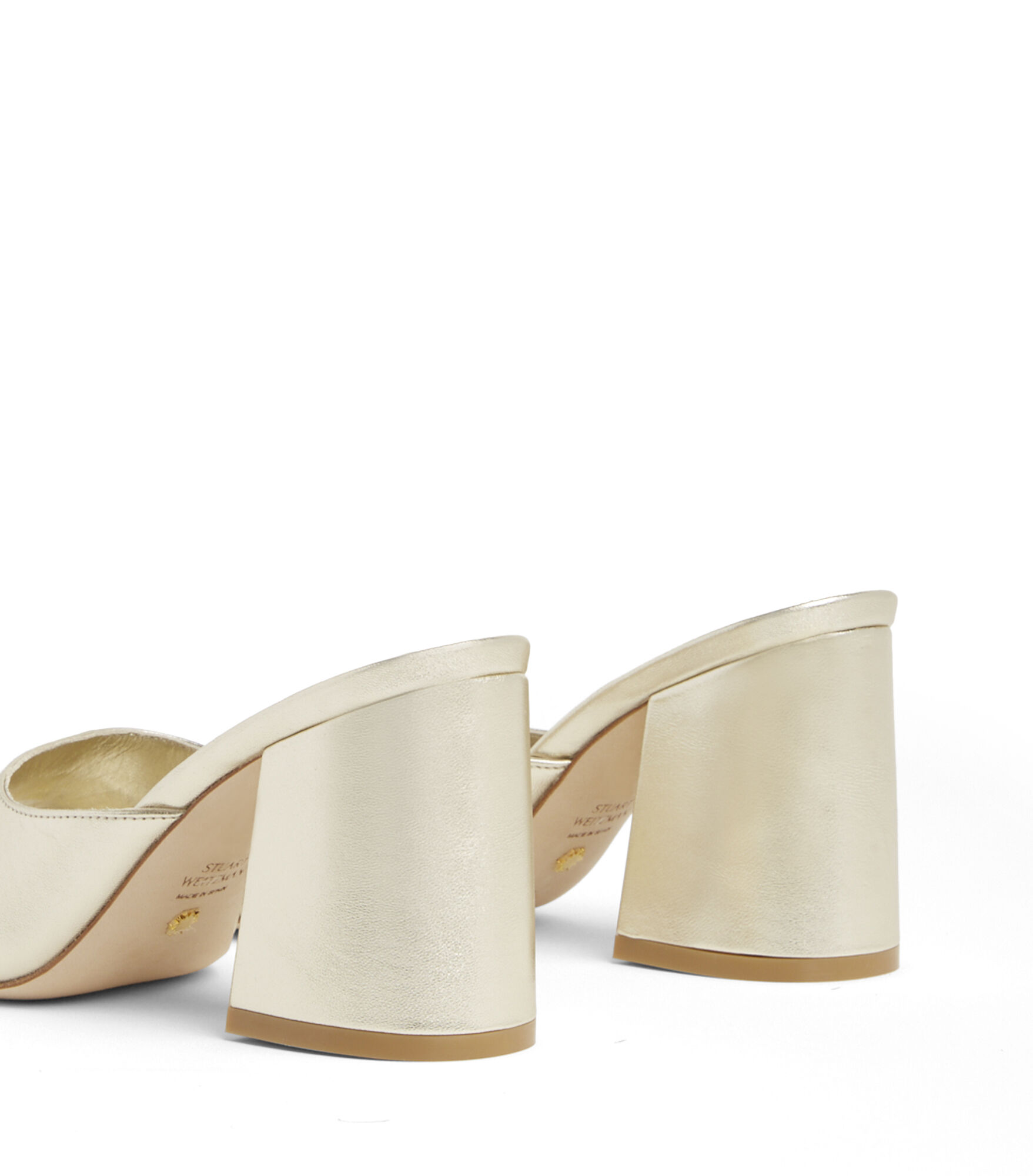 TIA 85 FLAREBLOCK SLIDE in ORO CHIARO da Donna Stuart Weitzman