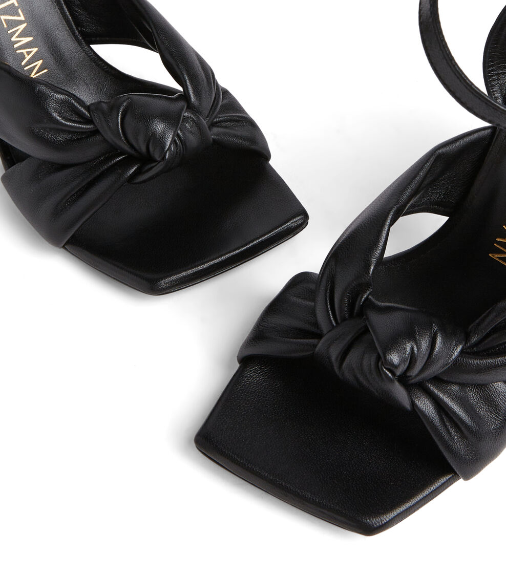 Stuart Weitzman PLAYA ANKLE-STRAP 100 KNOT SANDAL BLACK SD881LARBLK